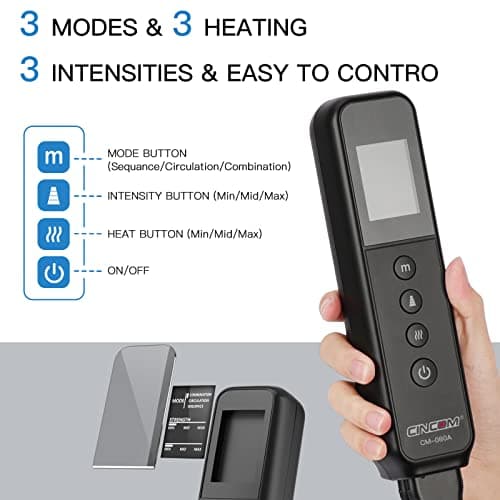 CINCOM Leg Massager with Heat and Compression, 3-in-1 Foot Calf & Thigh Massager for Circulation and Pain Relief Helpful for Lymphedema Edema Restless and Relaxation FSA - HSA - Thumbnail 5