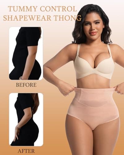 GROW LOOP 2 PCS Thong Tummy Control Shapewear Shorts for Women High Waisted Body Shaper Underwear Seamless Shapewear Panty Girdle - Thumbnail 4