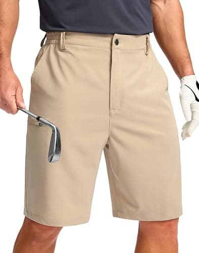 G Gradual Men's Casual Shorts 7"/ 9" Lightweight 4 Pockets Stretch Quick-Dry Summer Shorts for Golf Work Hiking Trips(9", Light Khaki, XXL) - Image 1