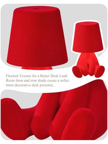 ytydo Human-Shaped Rechargeable Table Lamp: Flocked Texture - Softer Look & Warmer Presence for Holiday Mood and Accent Corners - Dimmable 3 Color Temps - Thumbnail 6