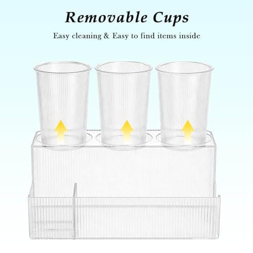 Glowspire Clear Hair Tool Organizer, Hot Tools Organizer, Hair Dryer, Blow Dryer, Curling Iron, Flat Iron, Hair Straightener Holder, toothbrush holders, Ideal for Makeup Vanity and Bathroom Storage - Thumbnail 4