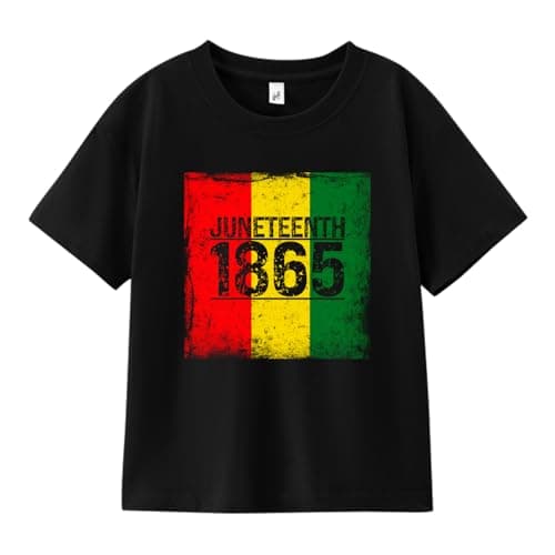 Honeypawpaw Juneteenth Shirt for Kids Boys Girls, Afro Boy Girl African American History Shirts 1865 Tee, 3T-8T - Image 1