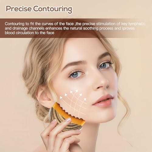 Lymphatic Contour Face Brush for Sculpting & Drainage – Reduces Puffiness, Double Chin, and Enhances Skin Glow & Absorption with Ergonomic Design for Jawline Lift & Face Massage - Thumbnail 6