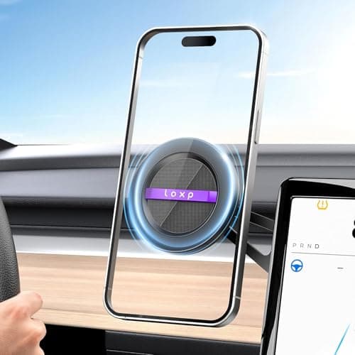 LOXP Upgrade Tesla Phone Mount [Strong Magnetic & Foldable] MagSafe Car Mount for Tesla Model 3/Y/Juniper, 360 Rotating Tesla Phone Holder Fits for iPhone 17 16 15 Pro Max, Tesla Accessories - Image 1