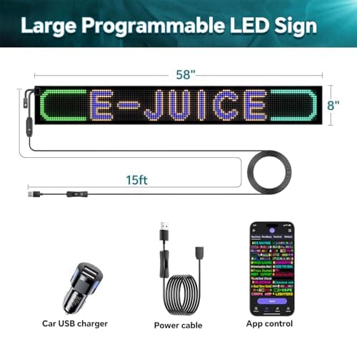 Large Programmable Indoor Windows LED Signs, P10 Resolution LED Sign,Bluetooth APP, for Cars Business Bars Gaming Rooms Restaurants Festivals - Thumbnail 5