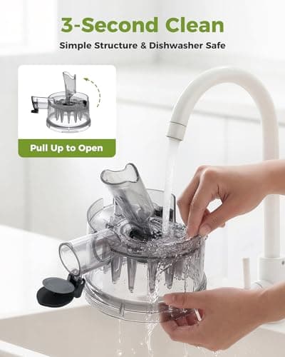 TUUMIIST 3-in-1 Cold Press Juicer Machine, Smart Touch Masticating Juicers for Whole Fruit & Vegetable, 6.5" Wide Chute Slow Juicer for Nut Milk & Sorbet, High Yield, 100oz Large Capacity, Easy Clean - Thumbnail 5