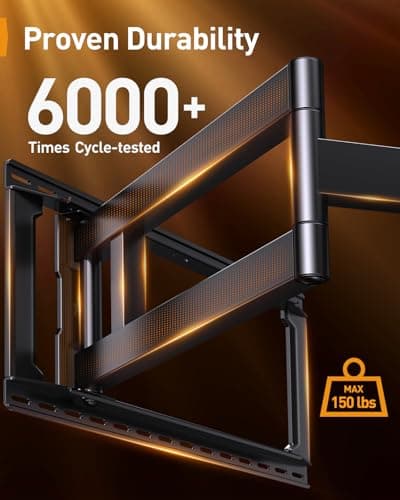 Perlegear Long Arm Full Motion TV Wall Mount for 42–97 Inch TVs up to 150 lbs, Pre-Assembled TV Mount with Full Swivel, Tilt and Extension, Fits 8″/12″/16″/24″ Wood Studs, Max VESA 800x400mm, PGXLF02 - Thumbnail 4