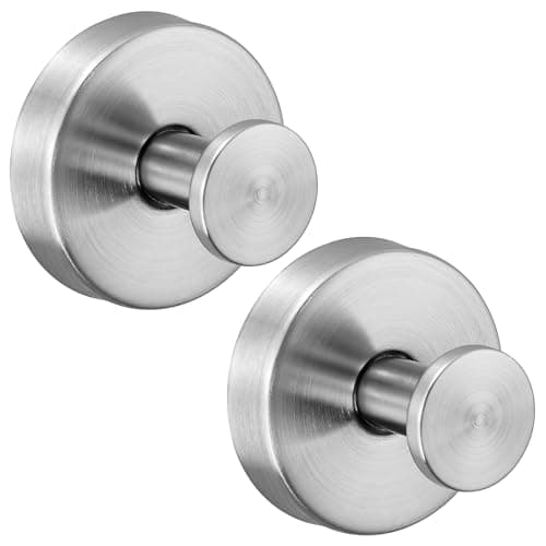 Supopular Reusable Heavy Duty Suction Cup Hooks for Kitchen/Bathroom/Shower - Wet-Proof Hooks for Towels, Robes, Loofah&Wreaths/No Drill Mounting on Glass, Tile, Metal (2, Brushed Nickel) - Image 1