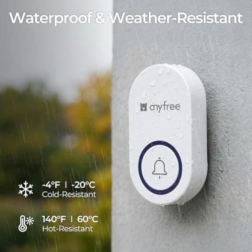 No Battery Needed Wireless Doorbell, Waterproof Door Bell with 600ft Range, 60 Adjustable Chimes, 4 Volume Level Modes from 0dB to 100dB, Classroom,Home,Office,Hospital,Warehouse - Thumbnail 4