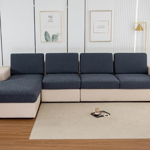 UWWGKK Stretch Couch Cover for Sectional Sofa - Multiple Patterns & Colors,Sofa Cover Design for L-Shaped Couches (1 Pcs for Large)