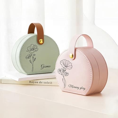NYLGOXITK Personalized jewelry box with customized name and birth flower shape Designed specifically for women/girls/bridesmaids, suitable as a gift. - Thumbnail 2