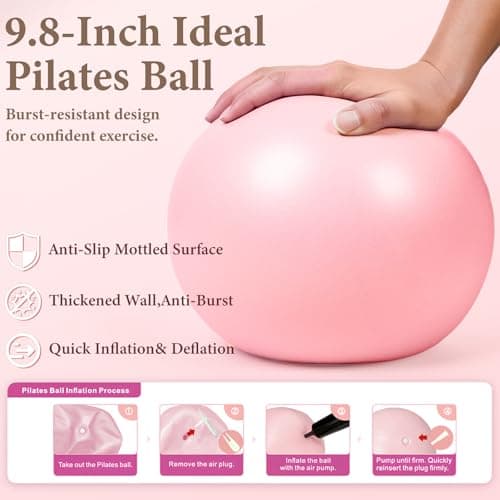 LZCDUDU Pink Pilates Ring Kit with 14 inch Magic Circle & Foam Roller, Ergonomic Home Workout Equipment Set, Full Essentials for Women Beginners - Includes Exercise Guide & Storage Bag - Thumbnail 5