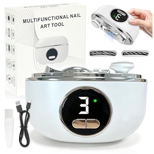 YunLuna Electric Nail Clipper, Automatic Fingernail Clippers Trimmers with Adjustable Dual-Slot, 3-Speed Electric Nail Grinder/Polisher/Clipper for Seniors with LED Light & Debris Collection, White