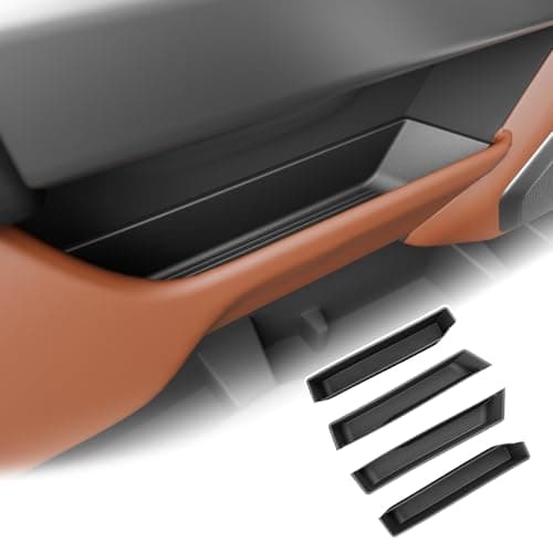 Maxzina Door Side Storage Tray Compatible with 2021-2025 2026 Ford F150 TPE Side Door Organizer Insert Box Car Side Phone Pocket for 2024 F-150 Accessories (Front & Rear Upper 4PCS)