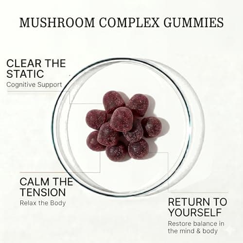 Zenium - Mushroom Complex 90 Gummies of 5000mgs of Lions Mane, 1000mgs of Reishi, Cordeyceps & More | Relieve, Tension, Worry & Irritability | Calm Mind & Body | Ayurvedic | Natural Relief Supplement - Thumbnail 2