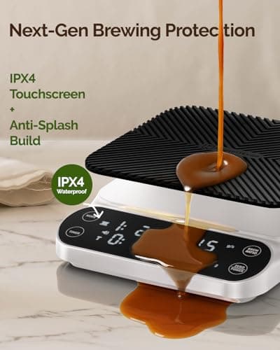 Maestri House S3 Coffee Scale with Timer, 3kg/0.1g Rechargeable Digital Scale, 3 Brew Modes, Adjustable Ratios & Flow Rate Display, Barista-Grade for Pour-Over, Espresso, French Press –White - Thumbnail 6
