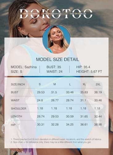 Dokotoo Womens One Piece Swimsuits Tummy Control Bathing Suits Sexy Crisscross Back Padded Swimwear Color Block Beachwear for Women Rose Red Small - Thumbnail 6