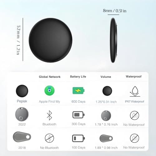 Air Tracker Tags-4 Pack[Apple MFi Certified] (iOS Only), Bluetooth Tracker for Apple Find My, Key Finder and Item Locator Smart Tag for Vehicles, Wallet, Keys, Luggage, Suitcases - Thumbnail 5