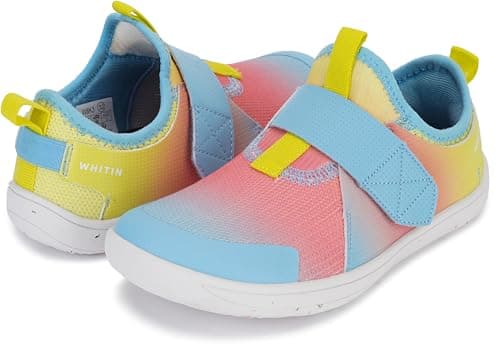 WHITIN Kids Barefoot Shoes for Boys/Girls Pull-On Sneakers Minimalist Wide Width Zero Drop Size 4 Big Walking Athletic Gifts School Flat Trainers Multi 36 - Image 1