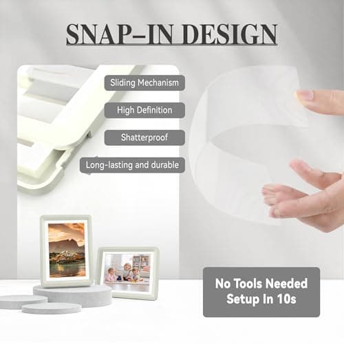 vilkok Light Gray 5x7 Picture Frame,1Pack, Fits 5x7 Photo or 4x6 with Mat, Acrylic Front & Durable ABS Frame, Shatterproof UV-Resistant Tabletop Display, Vertical/Horizontal Home Décor Frame - Thumbnail 3