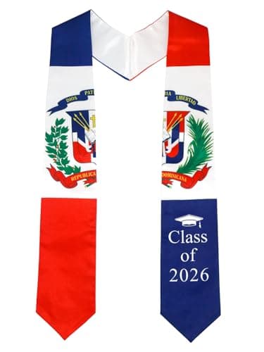 GraduatePro Dominican Flag Graduation Stole 2026 – 72" Adult Unisex Graduation Sash for High School College Graduate, Class of 2026 Gifts for Him Her, Patriotic Regalia Stole - Image 1