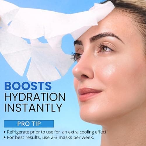 Ebanel 15 Pack Collagen Face Mask with Hyaluronic Acid, Vitamin C, Peptide, Aloe, Instant Brightening Hydrating Face Masks Skincare Korean Sheet Mask, Skin Firming, Lifting Anti Aging Facial Masks - Thumbnail 4