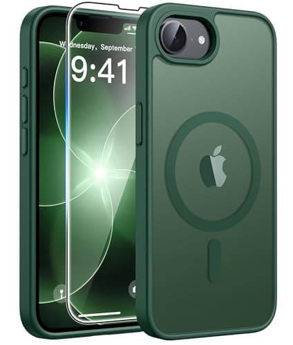 FNTCASE for iPhone 17e Case Green: Translucent iPhone 16e Cases Compatible with MagSafe, Camera Protection & Tempered Glass Protector, 14FT Military Grade Drop Tested, Matte Skin-Friendly Cover