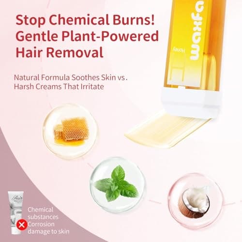 Waxfans Roll On Wax Kit, Waxing Kit for Women & Men,Cera Para Depilar for Home Hair Removal on Body and Legs, with 1 Honey Wax Cartridges & 50 Wax Strips, Easy & Smooth - Thumbnail 5