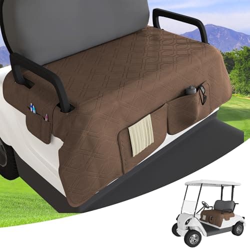 Eolzzi Golf Cart Seat Covers for EZGO, Club Car, Chestnut - Image 1