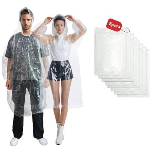 NVioAsport Ponchos Family Pack, (8 Pack) Rain Poncho for Adults and Disposable Emergency Rain Ponchos - Image 1