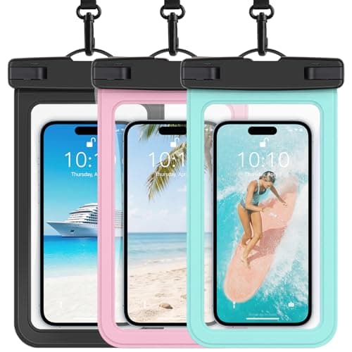 PEORSEFI 3 Pack Waterproof Phone Pouch IP68, Up to 8.3", Multicolor Waterproof Cell Phone Case for iPhone 17 16 15 Pro Max Galaxy S26 Ultra Pixel, Touchscreen Underwater Photography - Image 1
