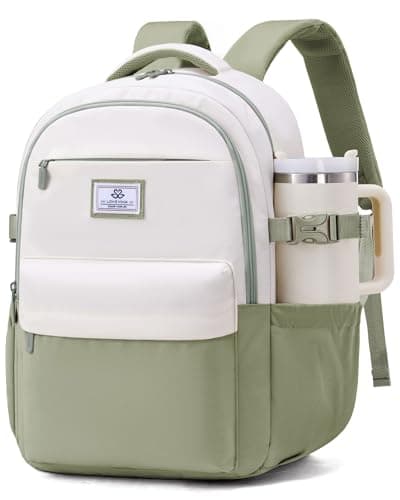 LOVEVOOK Laptop Backpack for Women Teens,College School Backpack with Tumbler Holder,15.6" Computer Bag,14 Pockets,Waterproof - Image 1