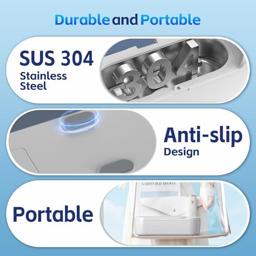 Ultrasonic Jewelry Cleaner, 48KHz Ultrasonic Cleaner Machine with Digital Timer, Dual Cleaning Modes, 304 Stainless Steel Tank for Jewelry, Eyeglasses, Rings, Retainers, Dentures - Thumbnail 6