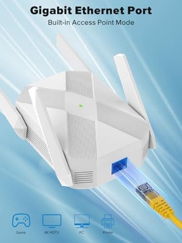 2026 AX3000 WiFi 6 Extender, WiFi Extender Signal Booster for Home-Dual Band (2.4G/5.8G), WiFi Booster with 10X Faster Access Point,Up to 15888 Sq.Ft.&Support 135+ Smart Devices (White) - Thumbnail 5