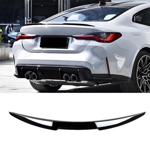 KHK G22 Trunk Spoiler, Gloss Black Car Rear Trunk Tail Spoiler, M4 Style Rear Wing Spoiler Fits for BMW 4-Series G22 Coupe / M4 G82 2021 2022 2023 2024