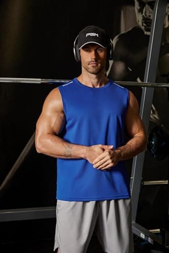 COOFANDY Mens Royal Blue Tank Top Summer Muscle Sleeveless Shirts for Men Casual Breathable Tanks Shirt XX-Large - Thumbnail 4