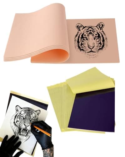 Lady Up 25 Pack Tattoo Skin Practice Kit with Transfer Paper, Fake Skin for Tattoo Practice Kit, 5pcs 7.6x6in Skins and 20pcs Transfer Paper for Beginners or Artists - Image 1
