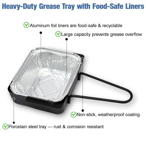 BLUES GRILL PARTS Grill Drip Pan for Nexgrill 720-0830H, 15-Pack Aluminum Foil Liners Grease Tray Replacement for Nexgrill 720-0888N 720-0925P 720-0896 720-08882A & Cuisinart CGG-7400 - Thumbnail 3