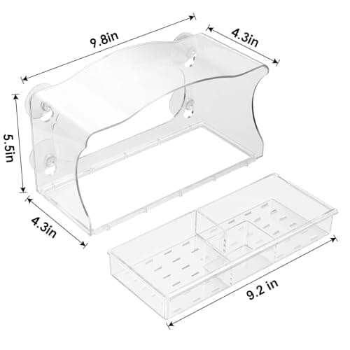 ACEROMT Clear Window Bird Feeder with 4 Extra-Strong Suction Cups, Built-in Water Trough and Drainage Holes, Large View Transparent Bird House for Outside, Unique Bird Watching Gift for Mom Parents - Thumbnail 2