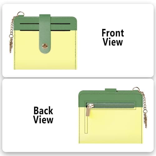 Airkit Small Wallets Woman RFID Blocking Leather Credit Card Holder - with ID Window - Card Wallets for Women - with Zipper Coin Purse - Keychain Wallet - Thumbnail 4