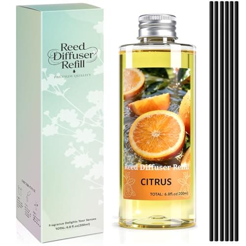 SCENTORINI Reed Diffuser Oil Refill, Citrus Essential Oil 6.76 Fl Oz, Natural Long Lasting Aromatherapy Fragrance Oil for Home Bedroom Bathroom Office Spa Air Freshener Home Decor - Image 1