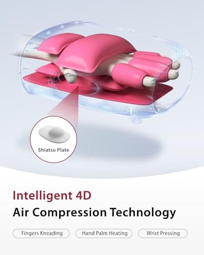 CINCOM Hand Massager with Heat and Compression, Finger and Palm Massage Machine for Pain Relief, Arthritis and Improved Circulation, Gifts for Women, Cordless and Rechargeable (White) - Thumbnail 2