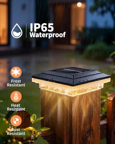 BRIMAX 6 Pack 4x4 Solar Fence Lights Outdoor,3 Modes,16 LEDs Bright,IP65 - Thumbnail 6