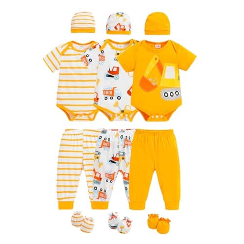 YWFSHOP Newborn Baby Boys Clothes Outfits Funny Pattern Romper Pants Set Infant Unisex Baby Clothing 12Pcs - Image 1