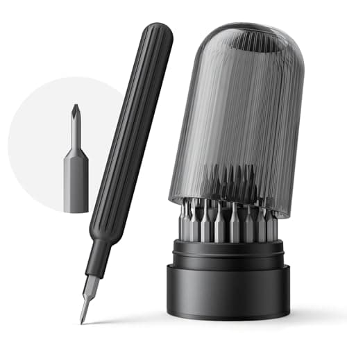 VMYTH 31 in 1 Precision Torx Screwdriver Set, Magnetic S2 Steel Bits with Portable Cylindrical Case. Mini & Small Screwdriver Set for Electronics, Laptop, iPhone, PS5, Switch (Black) (Black) - Image 1
