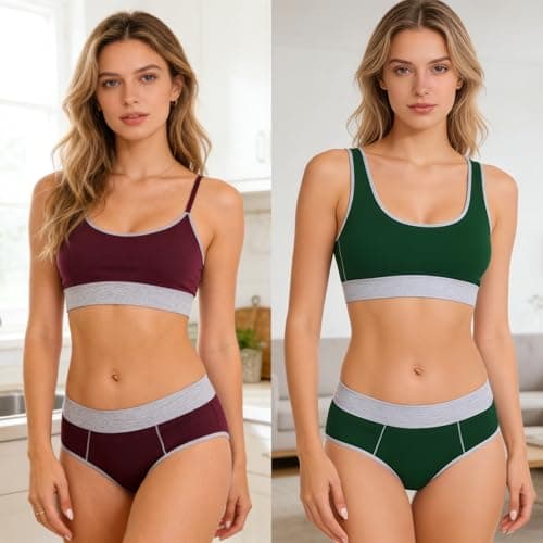 CleainKorte Womens Underwear Cotton Mid Rise Hipster Panties - Soft Stretch Breathable Briefs for Ladies 5 Pack M - Thumbnail 2