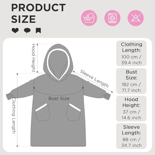 OLAOLA Reindeer Wearable Blanket Hoodie for Adult, Oversized Animal Hooded Blanket with Pockets & Sleeves, Soft Sherpa Reindeer Style Sweatshirt Comfy for Birthday Gifts - Thumbnail 5