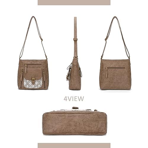KL928 Crossbody Bags for Women, Multi Pocket Shoulder Bags, Medium PU Leather Cross Body Purses - Thumbnail 3
