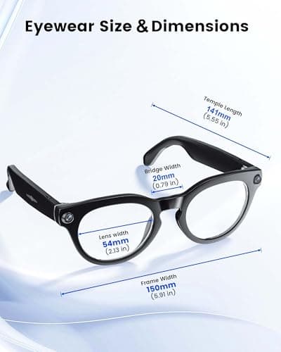 Orpnkna AI Smart Glasses with 8MP Camera, Continuous 12-Min 1200P Video Recording, Real-Time Translation & Voice Assistant, Open-Ear Bluetooth Audio for Vlogging, Travel & Meetings - Thumbnail 6