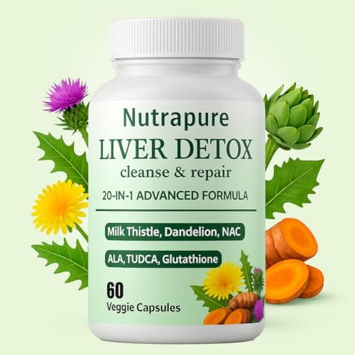 Nutrapure Liver Support Supplement Capsules, 20-in-1 Formula with Milk Thistle, Turmeric & Inositol, Antioxidant & Daily Wellness Support, 60 Veggie Capsules - Thumbnail 4